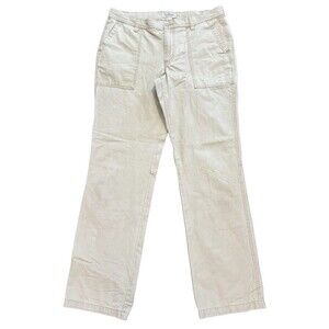 LL Bean Pants Mens 36x34 Beige Cotton Standard Fit Straight Leg Cargo Utility